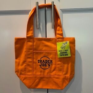 Trader Joe's Halloween Orange Limited Edition Canvas Mini Tote - NEW w/tags